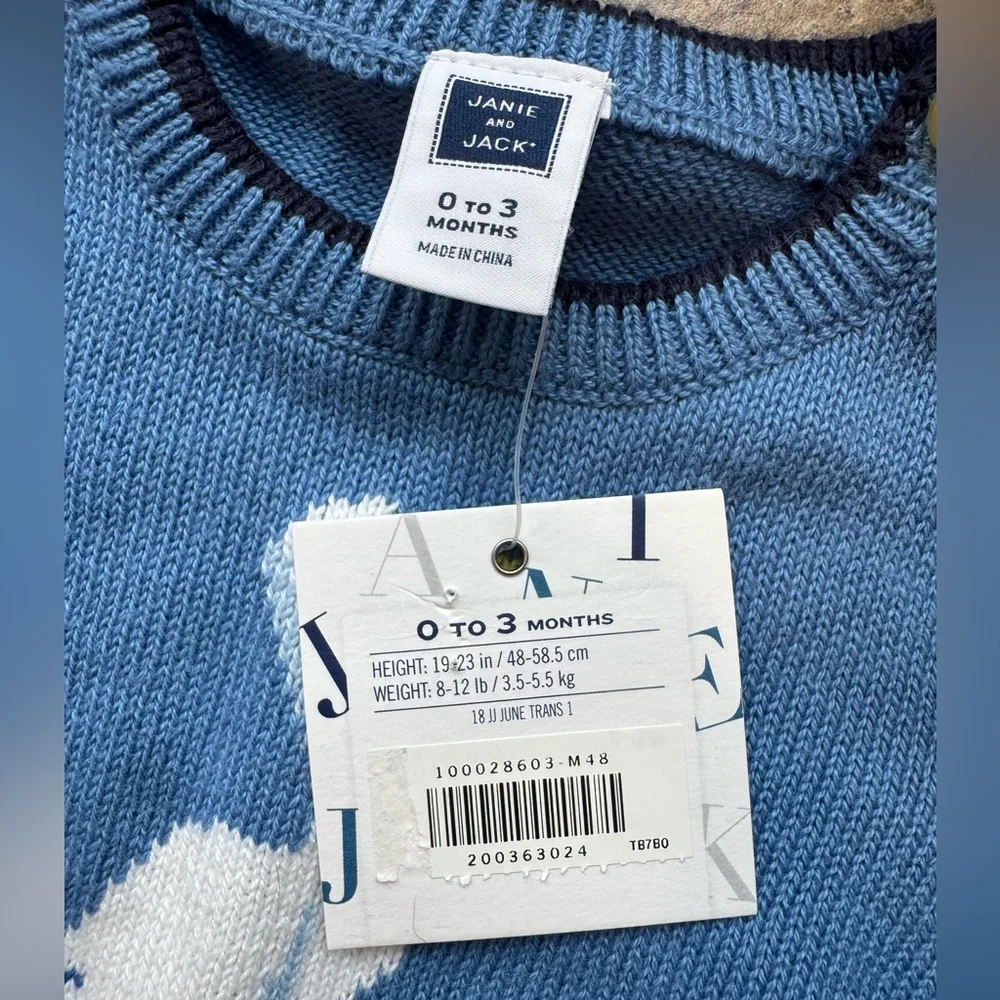 Janie and Jack Cornflower Blue Pelican Sweater